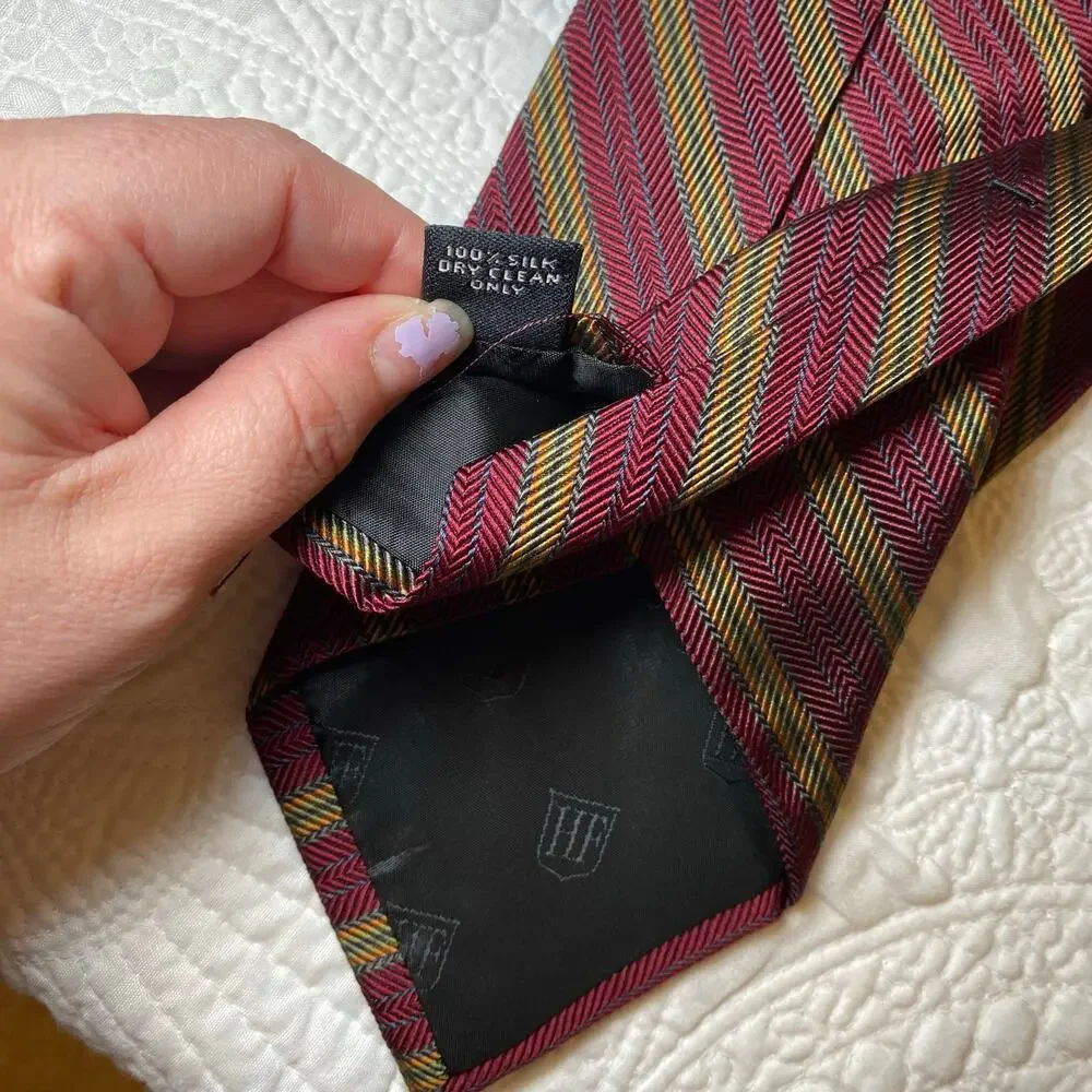 Hickey Freeman Men's Silk Repp Tie Classic Maroon Diagonal Stripe USA Made 60x4